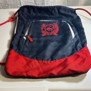 Cinch Navy and Red Drawstring Bag